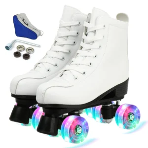 Roller Skate Shoes Size 34-45 4 Wheels Quad Sneakers Skating Pu Leather Sport Beginner Men And Women