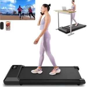 2-in-1 Home/Office 2.5 HP Walking Treadmill, Mini for Small Spaces with APP & Remote Control